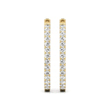 2CTTW In and Out Diamond Hoops, Huggie Hoop Round Earrings Available in 14K White and Yellow Gold for Women