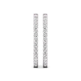 3CTTW In and Out Diamond Hoops, Huggie Hoop Round Earrings Available in 14K White and Yellow Gold for Women