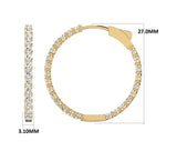 5CTTW In and Out Diamond Hoops, Huggie Hoop Round Earrings Available in 14K White and Yellow Gold for Women