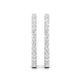 10CTTW In and Out Diamond Hoops, Huggie Hoop Round Earrings Available in 14K White and Yellow Gold for Women