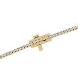 3CT TW Lab Grown Diamond Tennis Necklace In 14K White And Yellow Gold