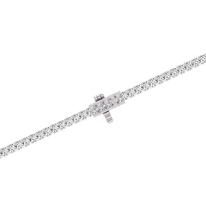 10CT TW Lab Grown Diamond Tennis Necklace In 14K White And Yellow Gold
