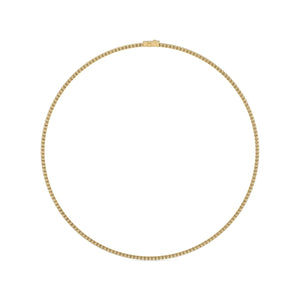 10CT TW Lab Grown Diamond Tennis Necklace In 14K White And Yellow Gold