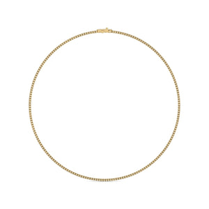 7CT TW Lab Grown Diamond Tennis Necklace In 14K White And Yellow Gold