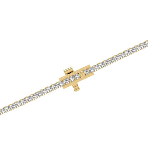 7CT TW Lab Grown Diamond Tennis Necklace In 14K White And Yellow Gold