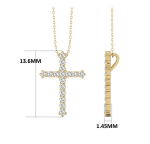 Natural Diamond Cross Pendant Necklace Available in 10K White and Yellow Gold