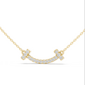 14K Lab Grown Diamond Smile Shape Necklace Pendant, E-F Color, VVS-VS Clarity