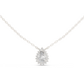 14K Lab Grown Pear Halo Necklace Pendant, E-F Color, VVS-VS Clarity