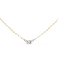 14K Lab Grown Diamond Three Stone Necklace Pendant, E-F Color, VVS-VS Clarity
