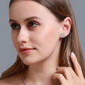 14K White Gold IGI Certified Radiant Diamond Halo Earrings, D-E Color, VVS/VS Clarity