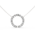 14K Lab Grown Diamond Circle Necklace Pendant, E-F Color, VVS-VS Clarity