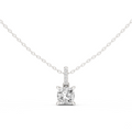 14K Lab Grown Cushion Diamond Necklace Pendant, E-F Color, VVS-VS Clarity