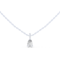 14K Lab Grown Pear Diamond Solitaire Necklace Pendant, E-F Color, VVS-VS Clarity