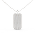 14K Lab Grown Diamond Dog Tag Necklace Pendant, E-F Color, VVS-VS Clarity