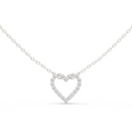 14K Lab Grown Diamond Heart Necklace Pendant, E-F Color, VVS-VS Clarity
