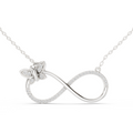 14K Lab Grown Diamond Butterfly Infinity Necklace Pendant, E-F Color, VVS-VS Clarity