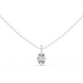 14K Lab Grown Oval Diamond Necklace Pendant, E-F Color, VVS-VS Clarity