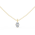 14K Lab Grown Oval Diamond Necklace Pendant, E-F Color, VVS-VS Clarity
