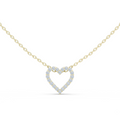 14K Lab Grown Diamond Heart Necklace Pendant, E-F Color, VVS-VS Clarity