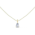 14K Lab Grown Pear Diamond Solitaire Necklace Pendant, E-F Color, VVS-VS Clarity
