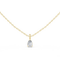 14K Lab Grown Pear Diamond Necklace Pendant, E-F Color, VVS-VS Clarity