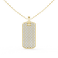 14K Lab Grown Diamond Dog Tag Necklace Pendant, E-F Color, VVS-VS Clarity