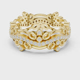 14K IGI Certified Diamond Ring with E-F Color VVS-VS Clarity Diamonds R44@7