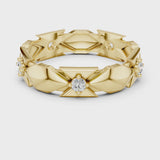 14K IGI Certified Diamond Ring with E-F Color VVS-VS Clarity Diamonds R4@7