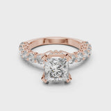 14K IGI Certified Diamond Ring with E-F Color VVS-VS Clarity Diamonds LR-0057@7