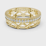 14K IGI Certified Diamond Ring with E-F Color VVS-VS Clarity Diamonds R9@7