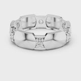 14K IGI Certified Diamond Ring with E-F Color VVS-VS Clarity Diamonds R3@7