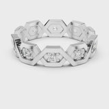 14K IGI Certified Diamond Ring with E-F Color VVS-VS Clarity Diamonds R6@7