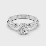 14K IGI Certified Diamond Ring with E-F Color VVS-VS Clarity Diamonds LR-0006