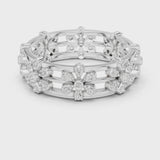 14K IGI Certified Diamond Ring with E-F Color VVS-VS Clarity Diamonds R37@7