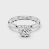 14K IGI Certified Diamond Ring with E-F Color VVS-VS Clarity Diamonds LR-0002