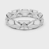 14K IGI Certified Diamond Ring with E-F Color VVS-VS Clarity Diamonds R4@7