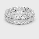 14K IGI Certified Diamond Ring with E-F Color VVS-VS Clarity Diamonds R34@7