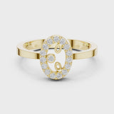 14K IGI Certified Diamond Ring with E-F Color VVS-VS Clarity Diamonds R28@7