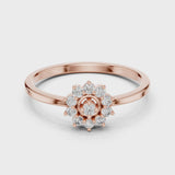 14K IGI Certified Diamond Ring with E-F Color VVS-VS Clarity Diamonds LR-01 (98)