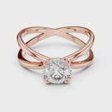 14K IGI Certified Diamond Ring with E-F Color VVS-VS Clarity Diamonds LR-0021