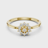14K IGI Certified Diamond Ring with E-F Color VVS-VS Clarity Diamonds LR-01 (98)