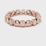14K IGI Certified Diamond Ring with E-F Color VVS-VS Clarity Diamonds R5@7