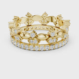 14K IGI Certified Diamond Ring with E-F Color VVS-VS Clarity Diamonds R31@7