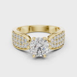 14K IGI Certified Diamond Ring with E-F Color VVS-VS Clarity Diamonds LR-0094