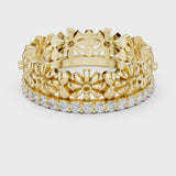 14K IGI Certified Diamond Ring with E-F Color VVS-VS Clarity Diamonds R42@7