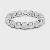 14K IGI Certified Diamond Ring with E-F Color VVS-VS Clarity Diamonds R5@7