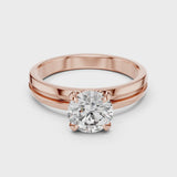 14K IGI Certified Diamond Ring with E-F Color VVS-VS Clarity Diamonds LR-0005@7