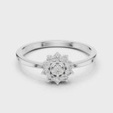 14K IGI Certified Diamond Ring with E-F Color VVS-VS Clarity Diamonds LR-01 (98)