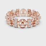 14K IGI Certified Diamond Ring with E-F Color VVS-VS Clarity Diamonds R33@7