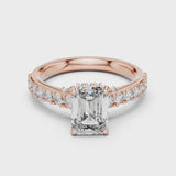 14K IGI Certified Diamond Ring with E-F Color VVS-VS Clarity Diamonds LR-0172